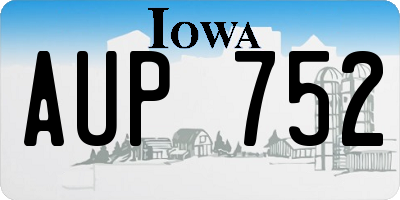 IA license plate AUP752