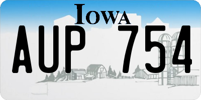 IA license plate AUP754