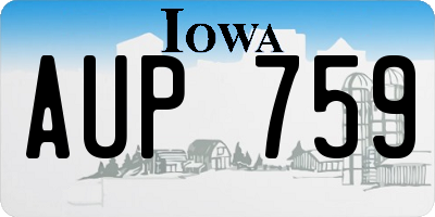 IA license plate AUP759