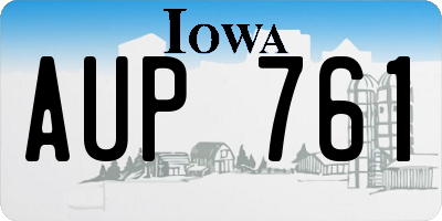 IA license plate AUP761