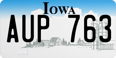 IA license plate AUP763