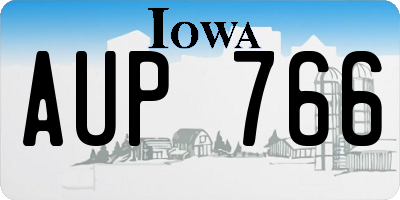 IA license plate AUP766