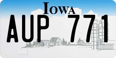 IA license plate AUP771