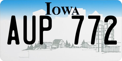 IA license plate AUP772