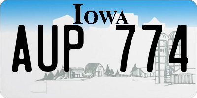IA license plate AUP774