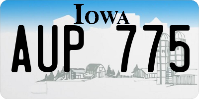 IA license plate AUP775