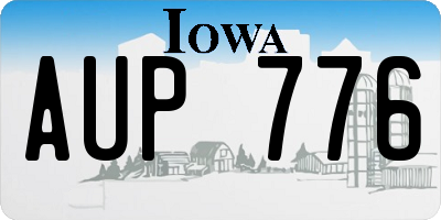 IA license plate AUP776