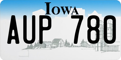 IA license plate AUP780
