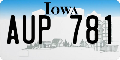 IA license plate AUP781