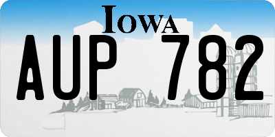 IA license plate AUP782