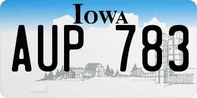IA license plate AUP783