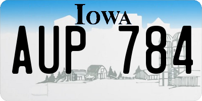 IA license plate AUP784