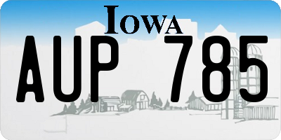 IA license plate AUP785