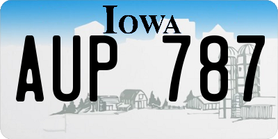 IA license plate AUP787