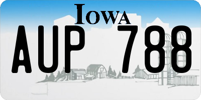 IA license plate AUP788
