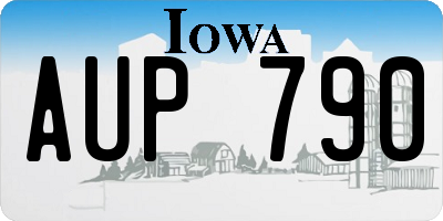 IA license plate AUP790