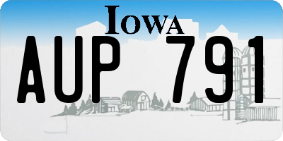 IA license plate AUP791