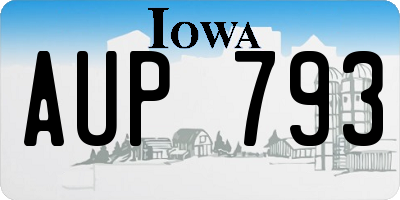 IA license plate AUP793