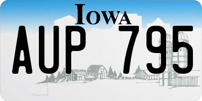 IA license plate AUP795