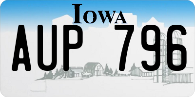 IA license plate AUP796