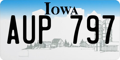 IA license plate AUP797
