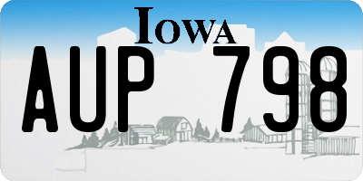 IA license plate AUP798