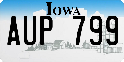 IA license plate AUP799