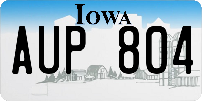 IA license plate AUP804
