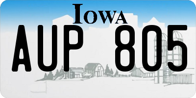 IA license plate AUP805