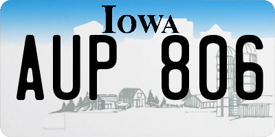 IA license plate AUP806