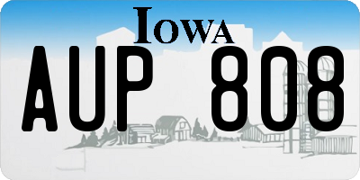 IA license plate AUP808