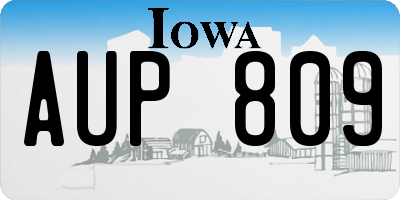 IA license plate AUP809