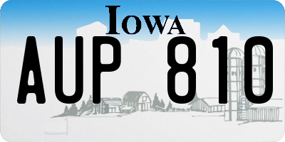 IA license plate AUP810