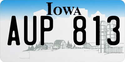 IA license plate AUP813