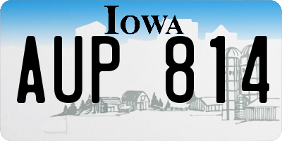 IA license plate AUP814