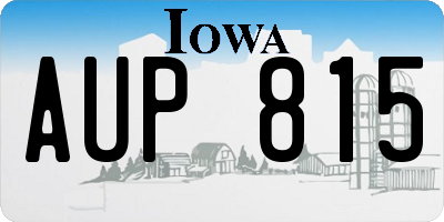 IA license plate AUP815