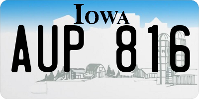 IA license plate AUP816