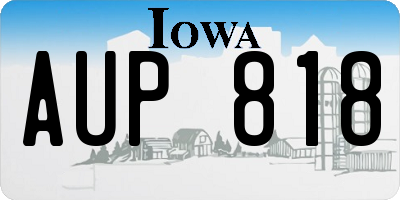 IA license plate AUP818