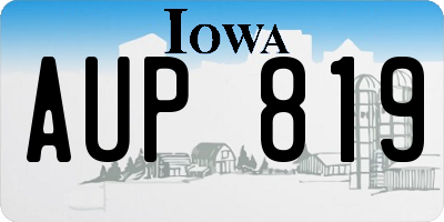 IA license plate AUP819