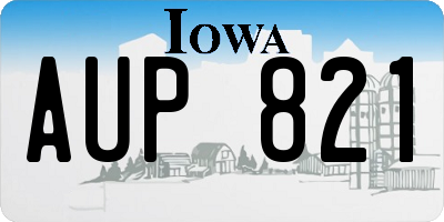 IA license plate AUP821