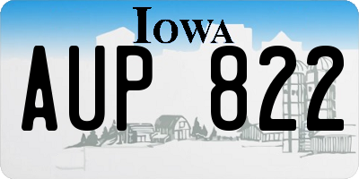 IA license plate AUP822
