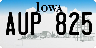 IA license plate AUP825