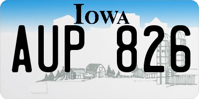 IA license plate AUP826