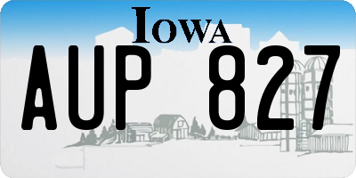 IA license plate AUP827