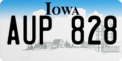 IA license plate AUP828