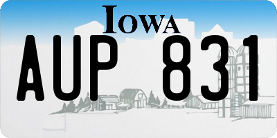 IA license plate AUP831