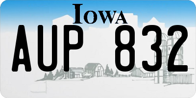 IA license plate AUP832