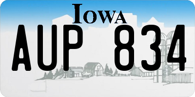 IA license plate AUP834
