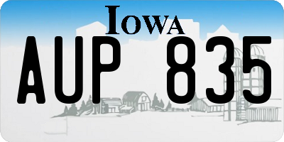 IA license plate AUP835