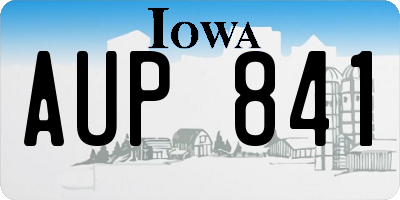 IA license plate AUP841